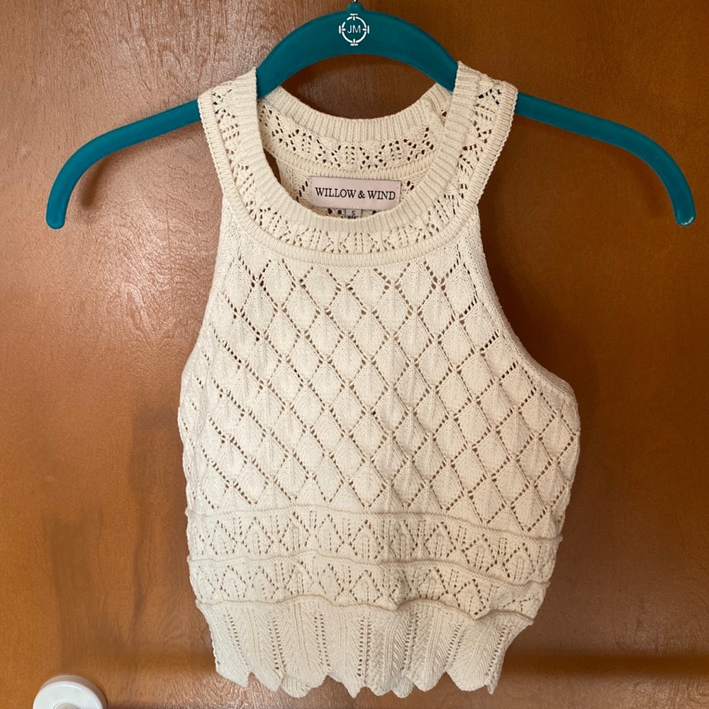 White Crochet Crop Top